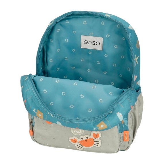 Mochila Pré-Escolar 28Cm c/ Carro ENSO Mr. Crab Azul | Ref. 186.97522T1