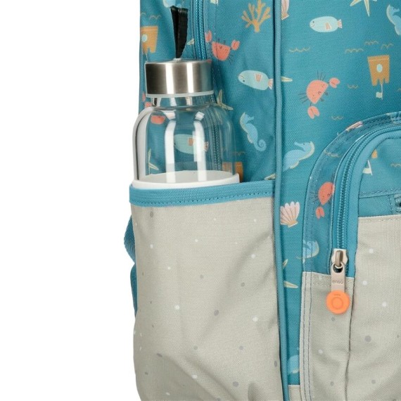 Mochila Pré-Escolar 28Cm c/ Carro ENSO Mr. Crab Azul | Ref. 186.97522T1