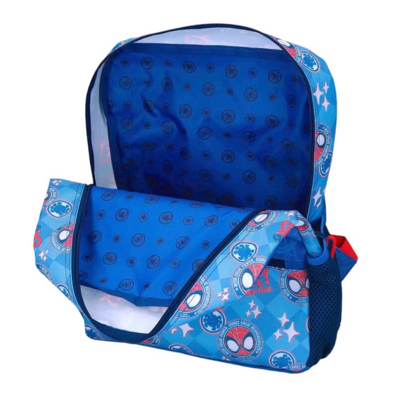 Mochila Pré-Escolar Adap. 33cm SPIDEY Power of 3 Azul | Ref. 186.20123D2