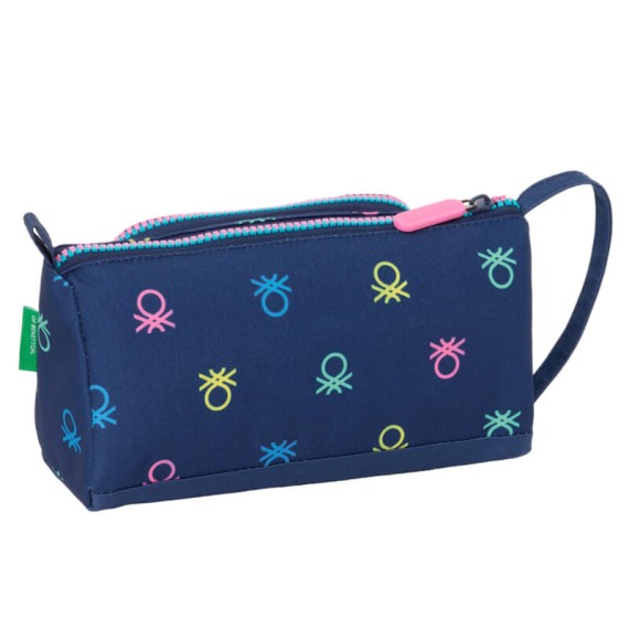 Estojo Escolar c/ Bolso Exterior BENETTON Cool Azul | Ref. 248.412450917