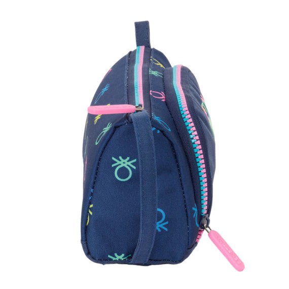 Estojo Escolar c/ Bolso Exterior BENETTON Cool Azul | Ref. 248.412450917