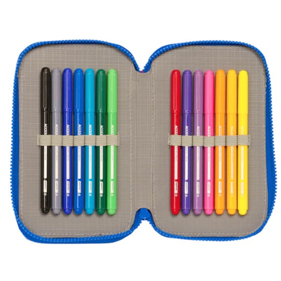 Estojo Escolar Duplo 28 Peças CARS Race Ready Azul | Ref. 248.412411854 Estojo Escolar Duplo 28 Peças CARS Race Ready Azul | Ref. 248.412411854