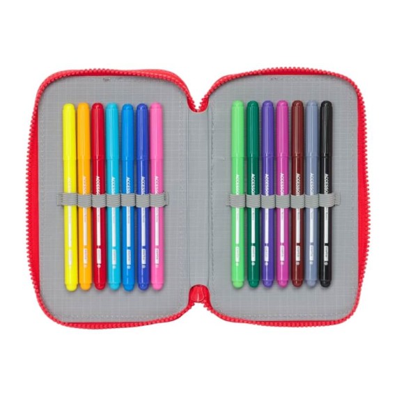 Estojo Escolar Duplo 28 Peças MICKEY Fantastic Azul/Vermelho | Ref. 248.412333854