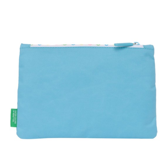 Estojo Escolar Grande 2 Zips BENETTON Spring Azul Claro | Ref. 248.812451033