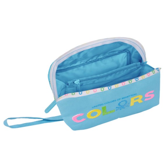 Estojo Escolar Quadrado Grande BENETTON Spring Azul Claro | Ref. 248.812451050 Estojo Escolar Quadrado Grande BENETTON Spring Azul Claro | Ref. 248.812451050