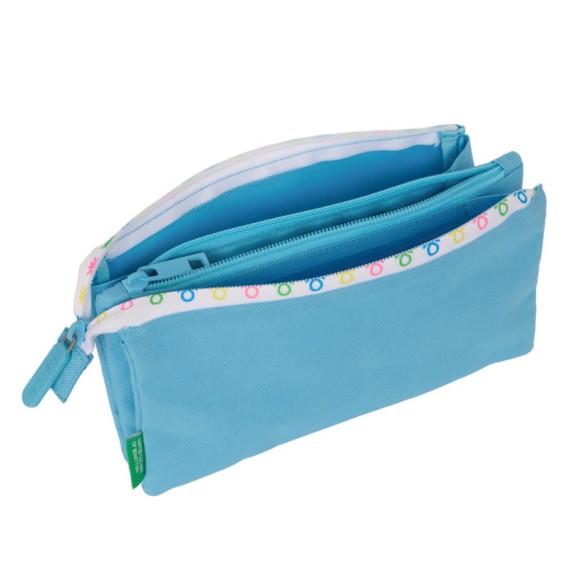 Estojo Escolar Triplo BENETTON Spring Azul Claro | Ref. 248.812451744 Estojo Escolar Triplo BENETTON Spring Azul Claro | Ref. 248.812451744