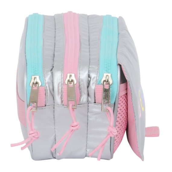 Estojo Escolar Triplo Big BENETTON Sliver Prateado | Ref. 248.812353710