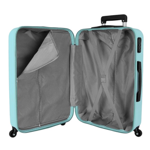 Mala de Viagem / Trolley Médio 65cm 4R ROLL ROAD Flex Azul Claro | Ref. 186.584946EB