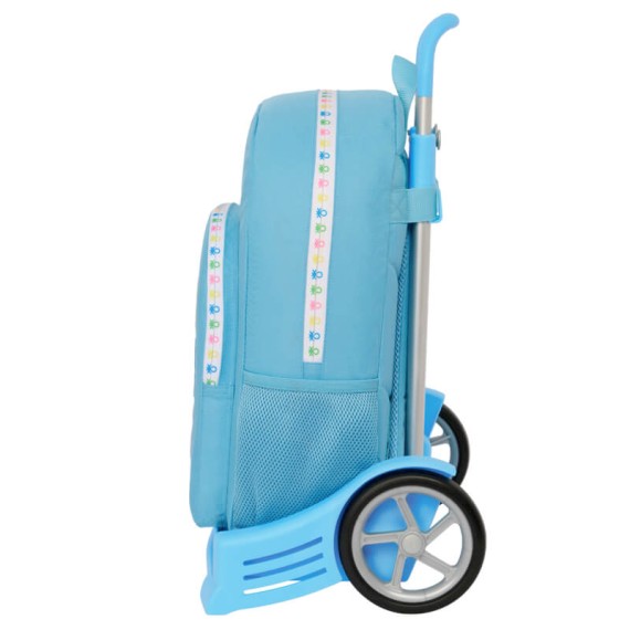 Mochila 46cm c/ Carro Evolution BENETTON Spring Azul Claro | Ref. 248.612451860 Mochila 46cm c/ Carro Evolution BENETTON Spring Azul Claro | Ref. 248.612451860