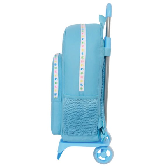 Mochila Escolar 46cm c/ Carro BENETTON Spring Azul Claro | Ref. 248.612451160 Mochila Escolar 46cm c/ Carro BENETTON Spring Azul Claro | Ref. 248.612451160