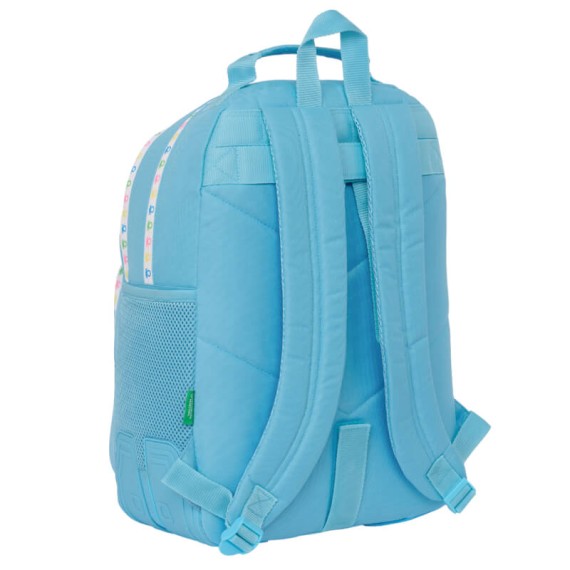 Mochila Escolar Adap. 42cm 2C BENETTON Spring Azul Claro | Ref. 248.612451773 Mochila Escolar Adap. 42cm 2C BENETTON Spring Azul Claro | Ref. 248.612451773