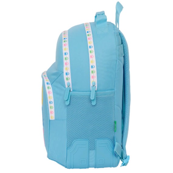 Mochila Escolar Adap. 42cm 2C BENETTON Spring Azul Claro | Ref. 248.612451773 Mochila Escolar Adap. 42cm 2C BENETTON Spring Azul Claro | Ref. 248.612451773