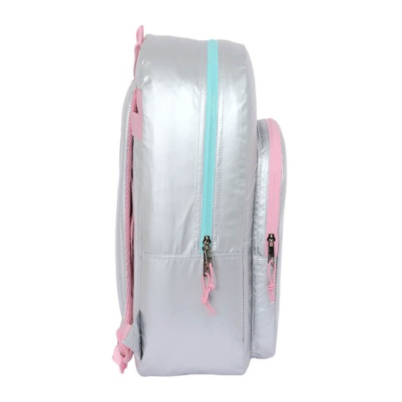 Mochila Escolar Adap. 46Cm BENETTON Sliver Prateada | Ref. 248.612353876