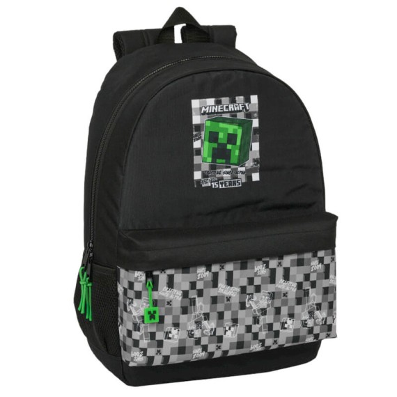 Mochila Escolar Adap. 46cm MINECRAFT Preta | Ref. 248.612447758 Mochila Escolar Adap. 46cm MINECRAFT Preta | Ref. 248.612447758