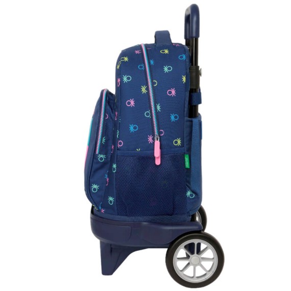 Mochila Grande c/ Rodas Compacta Evolution 45cm BENETTON Cool Azul | Ref. 248.612450218