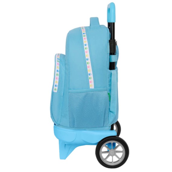 Mochila Grande c/ Rodas Compacta Evolution 45cm BENETTON Spring Azul Claro | Ref. 248.612451218