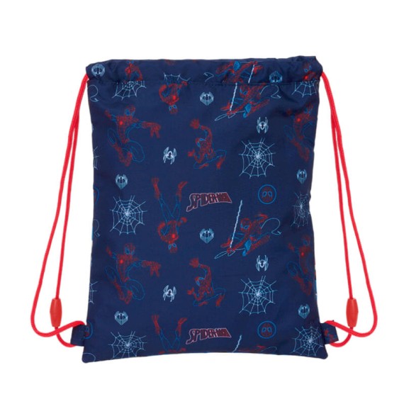 Mochila Saco Júnior 34cm SPIDERMAN Neon Azul Escuro | Ref. 248.612443855