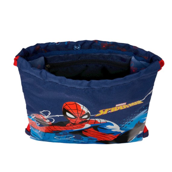 Mochila Saco Júnior 34cm SPIDERMAN Neon Azul Escuro | Ref. 248.612443855