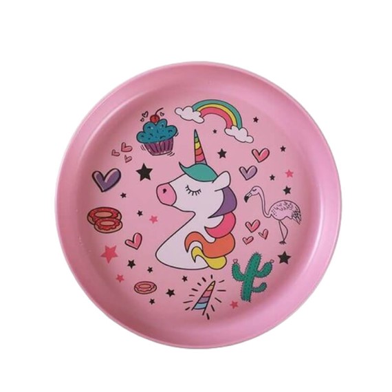 Conj. Prato, Copo, Taça e Talheres I-Drink Unicórnio Rosa | Ref. 343.ID5301A Conj. Prato, Copo, Taça e Talheres I-Drink Unicórnio Rosa | Ref. 343.ID5301A