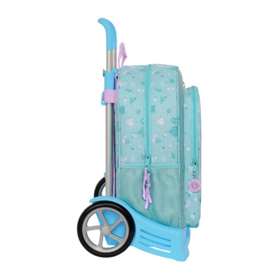 Mochila 42Cm c/ Carro Evolution FROZEN II Hello Spring Azul Turquesa | Ref. 248.612373860