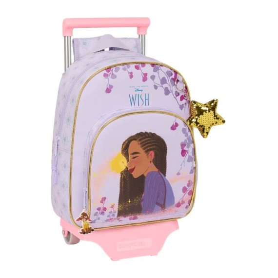 Mochila Infantil Adap. 34Cm c/ Carro  WISH By Disney Lilás | Ref. 248.612368020