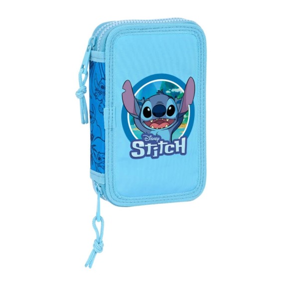 Estojo Escolar Duplo Pequeno 28 Peças STITCH Azul | Ref. 248.412388854