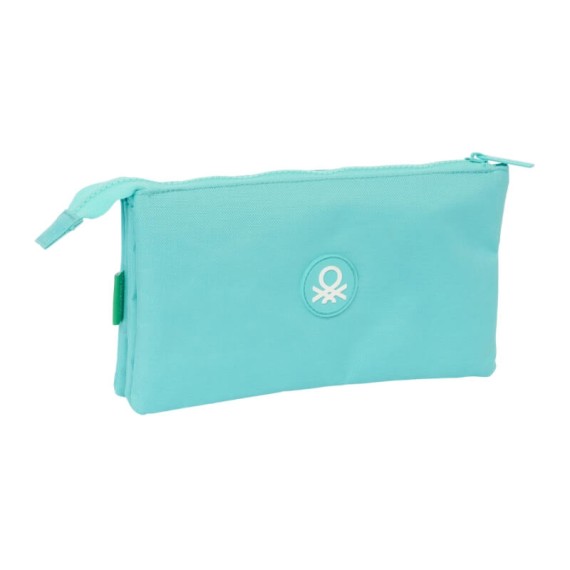Estojo Escolar Triplo BENETTON Letter Azul Turquesa | Ref. 248.842317744 Estojo Escolar Triplo BENETTON Letter Azul Turquesa | Ref. 248.842317744