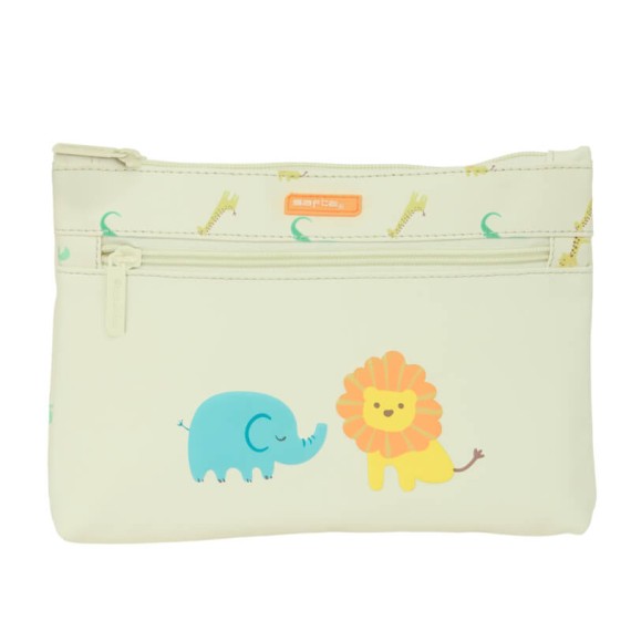 Estojo Grande 2 Zips Fácil Limpeza SAFTA Selva Amarelo | Ref. 248.842458033 Estojo Grande 2 Zips Fácil Limpeza SAFTA Selva Amarelo | Ref. 248.842458033