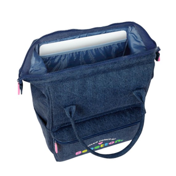 Mochila c/ Asas para Portátil 13” BENETTON Denim Azul Ganga | Ref. 248.642415838