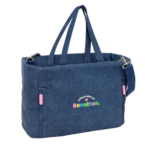 Saco de Ombro para Computador 14.1” BENETTON Denim Azul Ganga | Ref. 248.642415293