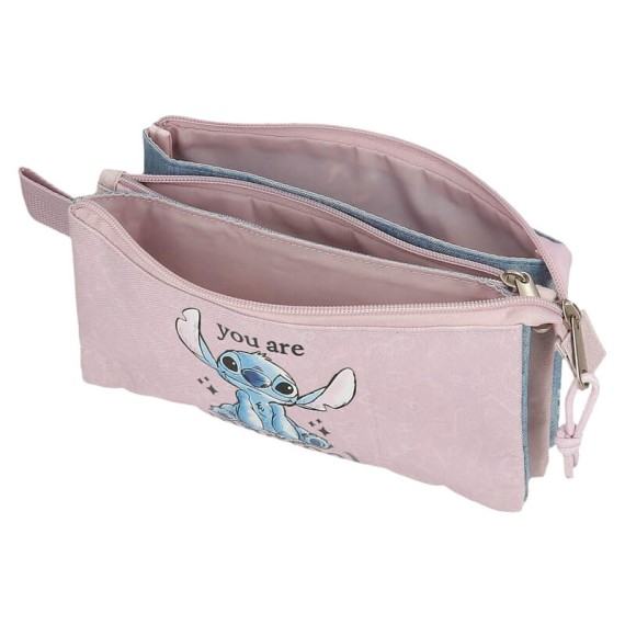 Estojo Escolar Triplo STITCH You Are Magical Azul Ganga | Ref. 186.3854321