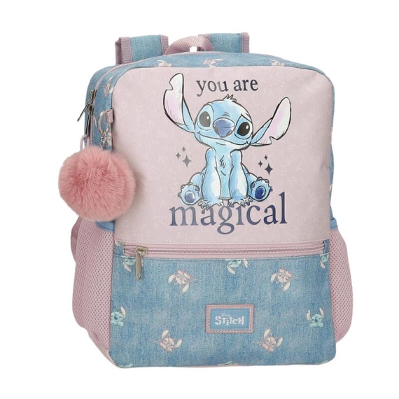 Mochila Pré-Escolar Adap. 33cm STITCH You Are Magical Azul Ganga | Ref. 186.38522D1