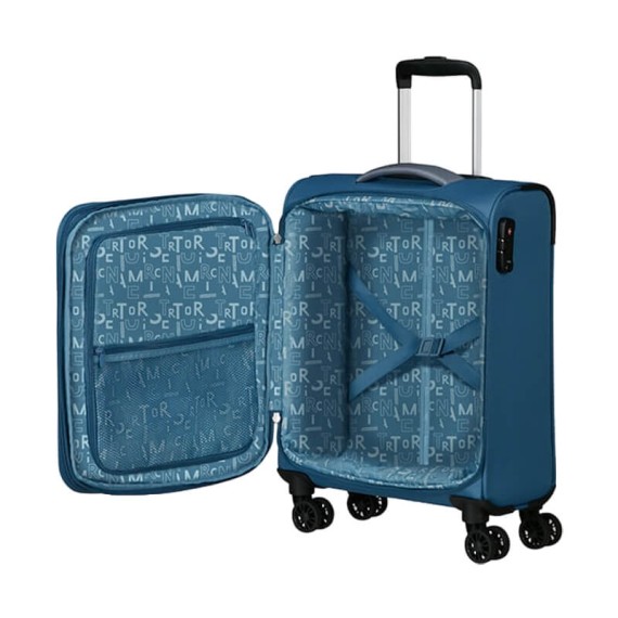 AMERICAN TOURISTER Mala de Cabine 55cm 4R Exp. Pulsonic Azul Coroa | Ref. 92MD600101