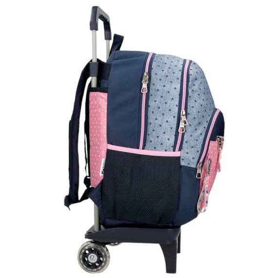 Mochila Escolar Adap. 46cm 2C c/ Carro PEPE JEANS Noni Denim Multicolor | Ref. 186.68225T1 Mochila Escolar Adap. 46cm 2C c/ Carro PEPE JEANS Noni Denim Multicolor | Ref. 186.68225T1