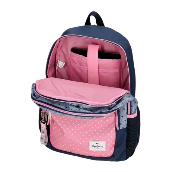 Mochila Escolar Adap. 46cm 2C c/ Carro PEPE JEANS Noni Denim Multicolor | Ref. 186.68225T1 Mochila Escolar Adap. 46cm 2C c/ Carro PEPE JEANS Noni Denim Multicolor | Ref. 186.68225T1