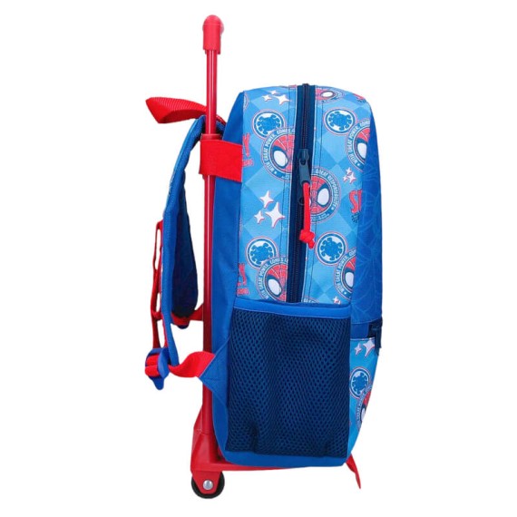 Mochila Pré-Escolar Adap. 33cm c/ Carro SPIDEY Power of 3 Azul | Ref. 186.20123T2