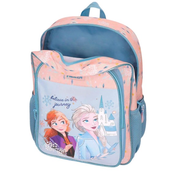 Mochila Escolar Adap. 40cm c/ Carro FROZEN Belive in The Journey Azul | Ref. 186.42123T1