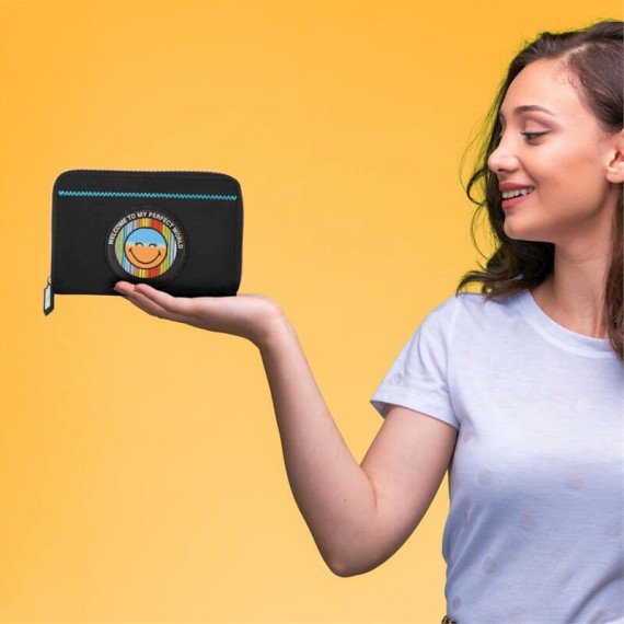 Carteira de Senhora 8CC SMILEY Take the Time to Smile Preta | Ref. 237.33005101