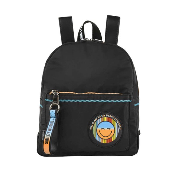 Mochila Casual de Senhora SMILEY Take the Time to Smile Preta | Ref. 237.33009901