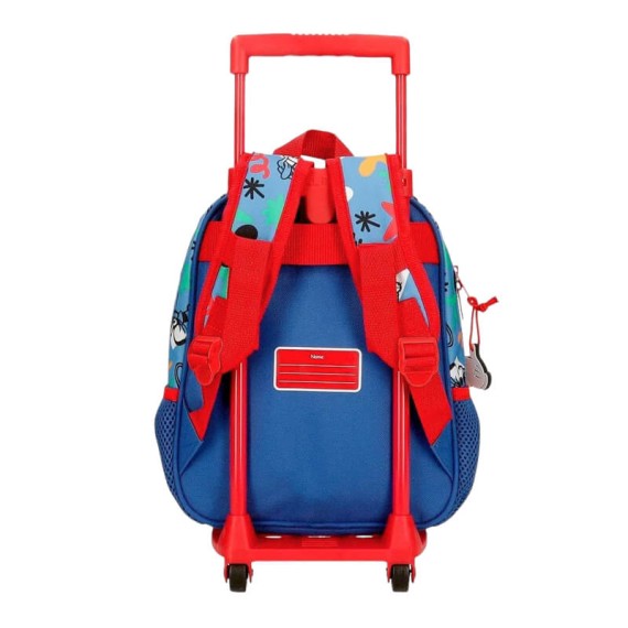 Mochila Pré-Escolar 28cm c/ Carro MICKEY Peek a Boo Azul Marinho | Ref. 186.42221T1