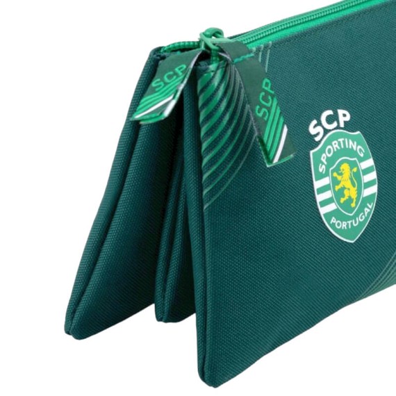 Estojo Escolar Triplo SPORTING 87121 Verde | Ref. 254.SCP87121