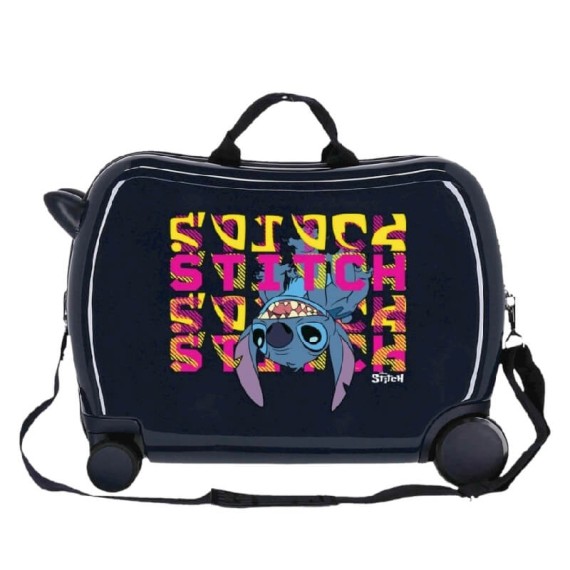 Mala de Viagem Infantil ABS 4 Rodas STITCH Face Down Azul Escuro | Ref. 186.2919822