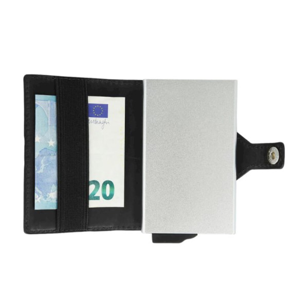 VALENTA Porta Cartões Card Case Plus Wallet Black/Silver | Ref. 91.V584524