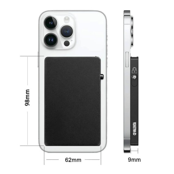 VALENTA Porta Cartões Cardprotector Aluminio Magsafe Black | Ref. 91.V587471