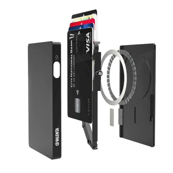 VALENTA Porta Cartões Cardprotector Aluminio Magsafe Black | Ref. 91.V587471