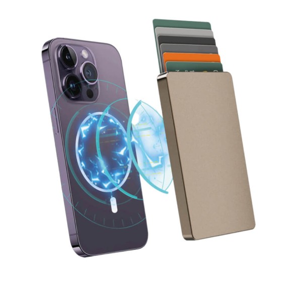 VALENTA Porta Cartões Cardprotector Aluminio Magsafe Natural Titanium | Ref. 91.V588294