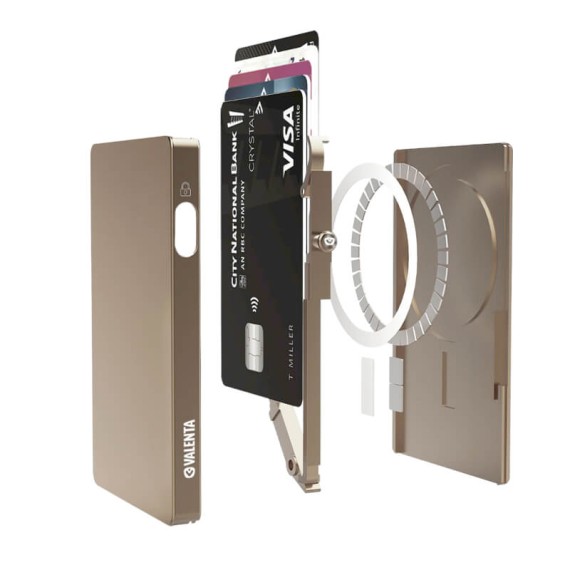 VALENTA Porta Cartões Cardprotector Aluminio Magsafe Natural Titanium | Ref. 91.V588294