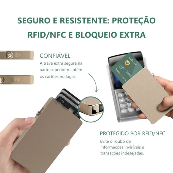 VALENTA Porta Cartões Cardprotector Aluminio Magsafe Natural Titanium | Ref. 91.V588294