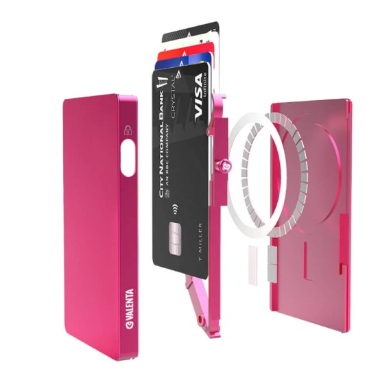 VALENTA Porta Cartões Cardprotector Aluminio Magsafe Pink | Ref. 91.V587501
