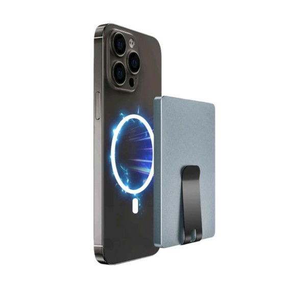 VALENTA Porta Cartões Cardprotector Aluminio Magsafe with Money Clip Grey | Ref. 91.V587518